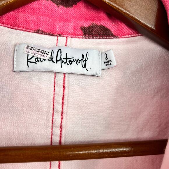 Rachel Antonoff Sal Jumpsuit moo pink cow print one piece novelty print size 2 - Picture 6 of 11